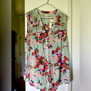 NWT Anthropologie Meadow Rue Floral Tunic